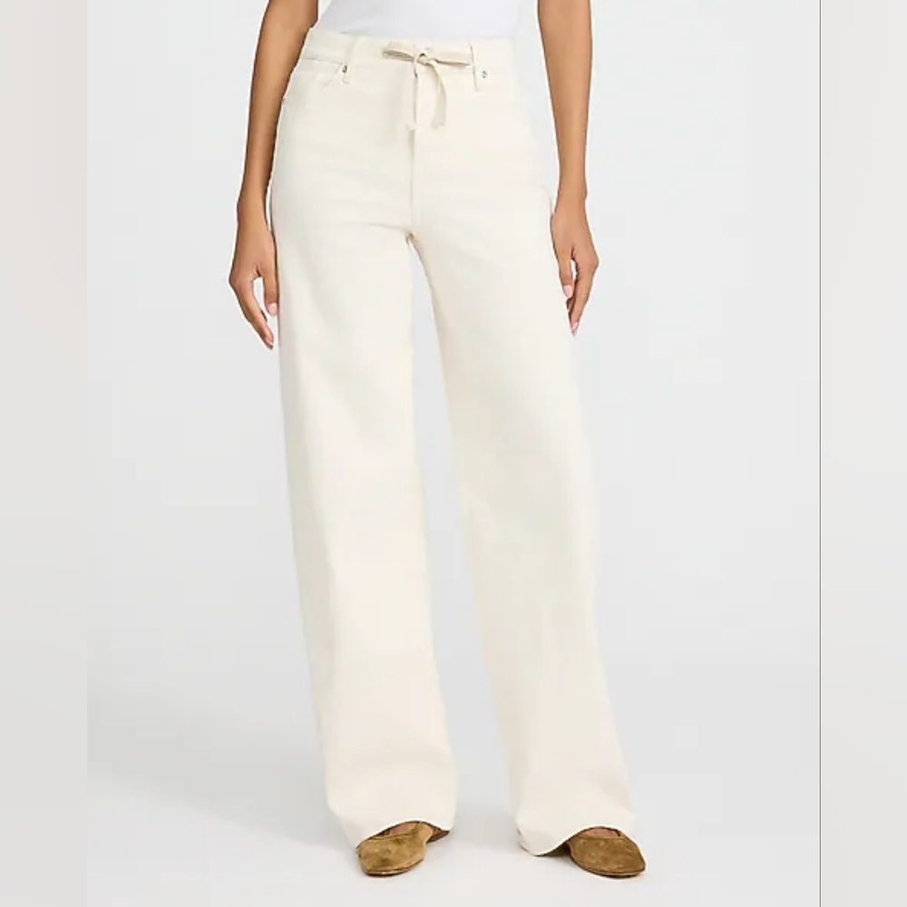 Cream Wide-Leg Pants